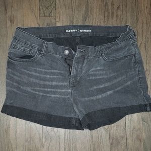 Black Boyfriend Fit Jean Shorts